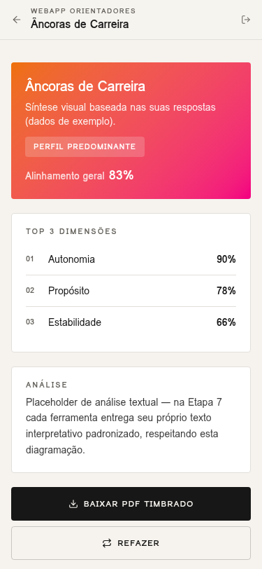 Captura Resultado + PDF (mobile)
